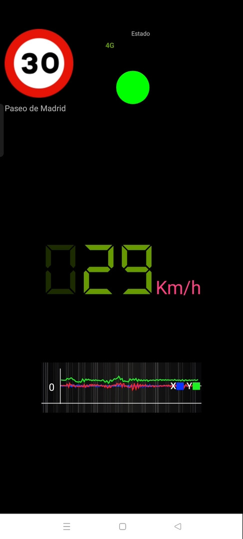 Pantalla de conduccion en modo basico sin ELM327