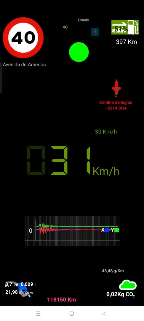 Pantalla de conduccion de ISLA