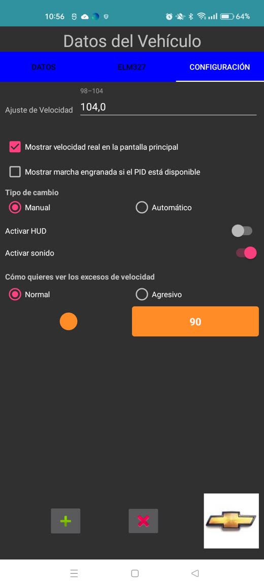 Configuracion de velocidad real, HUD, sonido y avisos