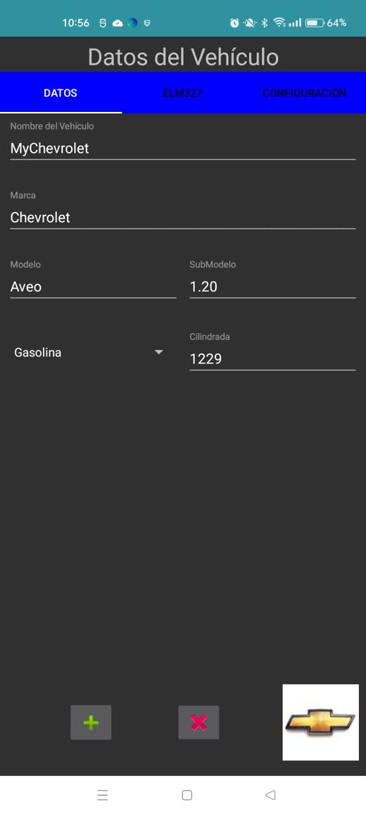 Formulario de datos del vehiculo